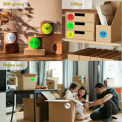 3 X 3 Inch Color Coding Dot Labels Circle Thermal Printable Waterproof 2000 Pcs Round Stickers Adhesive Writable for Office, Home, Garage, DIY Sticker, Barcodes, Name Tag, Fluorescent Yellow