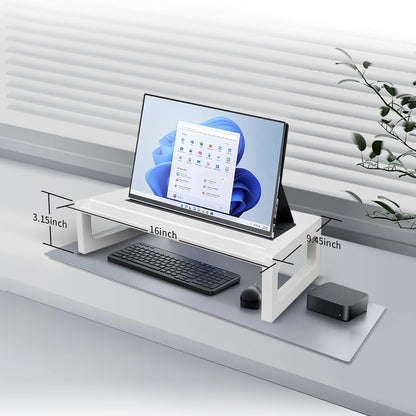 Monitor Stand Riser – 16-Inch Computer Monitor Stand with Multifunctional Slot, Multi-Purpose Desktop Storage for Laptop, Printer, TV