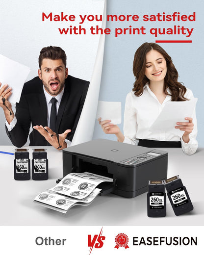 260XL Replacement for Canon 260XL PG-260 Black Ink Cartridges 260 PG260 Compatible with Canon Pixma TS6420a TS6420 TR7020a TS5300 TS5320 TR7020 Printer Ink Cartridges (2 Black)