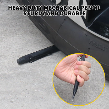 ASINNO 1.3 MM Mechanical Pencil, Weatherproof 2B Dark Lead, Heavy Duty Mechanical Pencil Woodworking Pencils with 20 Lead Refills and 4 Erasers, for Outdoor Marking Drafting Drawing Sketching