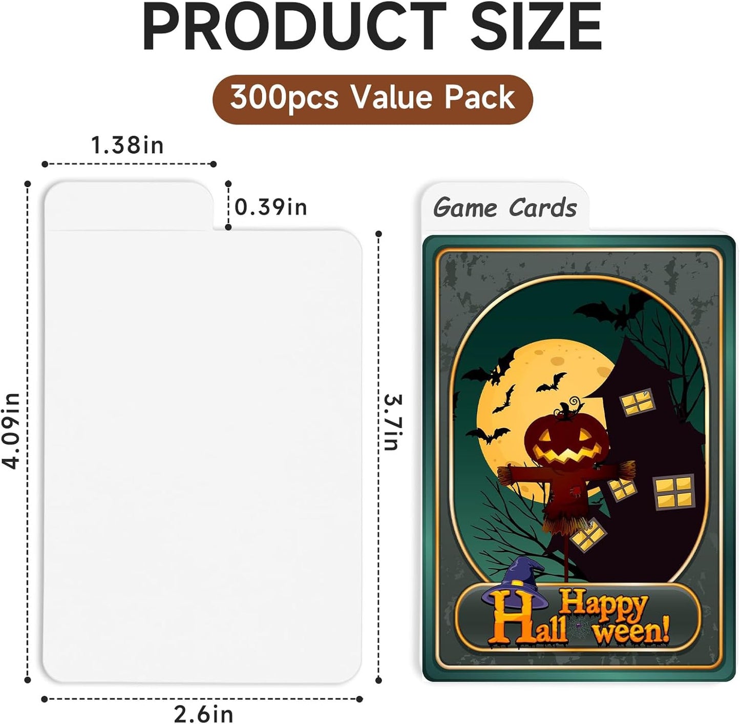 300 Pieces Trading Card Dividers, Blank Paper Card Dividers White Card Separators with Tabs for Storage Boxes, MTG TCG Sports Game Cards, 2.6 x 4.1 Inches