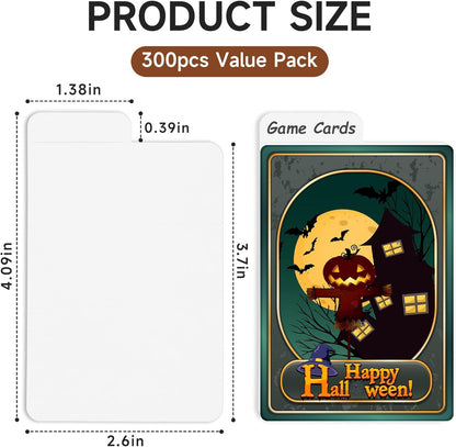 300 Pieces Trading Card Dividers, Blank Paper Card Dividers White Card Separators with Tabs for Storage Boxes, MTG TCG Sports Game Cards, 2.6 x 4.1 Inches