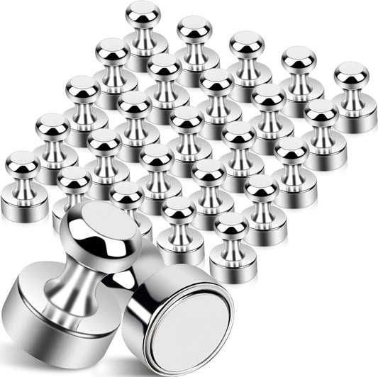 25Pcs Strong Fridge Magnets, Refrigerator Magnets for Whiteboard, Magnetic Push Pins Small Whiteboard Magnets for Classroom, Magnetic Decorative Magnets, Locker Accessories and Dry Erase Magnets