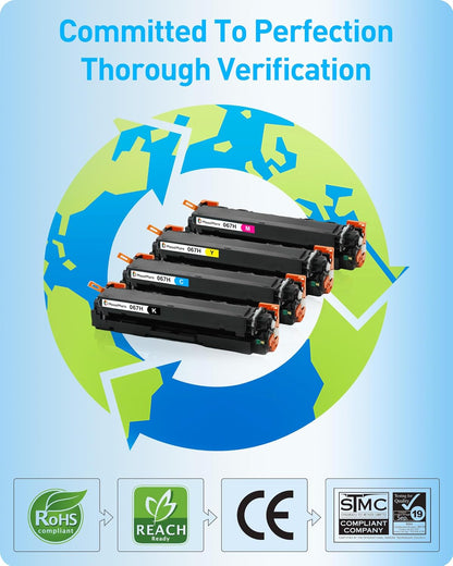 MasaiMara 067H 067 H High Capacity Compatible Toner Cartridges Replacement for Canon imageCLASS LBP633Cdw LBP632Cdw MF652Cdw MF653Cdw MF654Cdw MF656Cdw Printer(Black Cyan Magenta Yellow, 4-Pack)