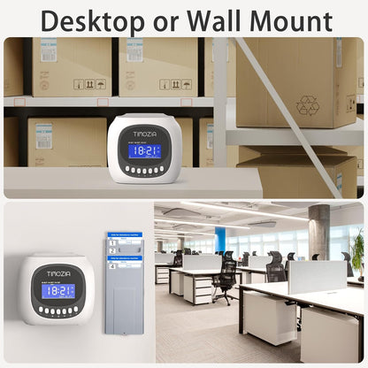 Time Clocks for Employees Small Business, Auto-Align Time Clock, 6 Punches per Day Time Machine, Clock in Machine for Employees with Time Cards, 2 Ink Ribbons and White with 50 Cards