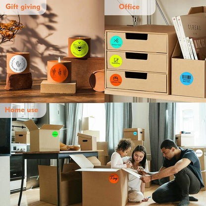 3 X 3 Inch Color Coding Dot Labels Circle Thermal Printable Waterproof 2000 Pcs Round Stickers Adhesive Writable for Office, Home, Garage, DIY Sticker, Barcodes, Name Tag, Fluorescent Orange