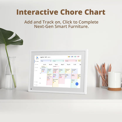 Dragon Touch 10.1 inch Digital Calendar Chore Chart – Interactive Touchscreen, Smart Family Planner, Hearth Display Desk Digital Calendar Seamless Scheduling