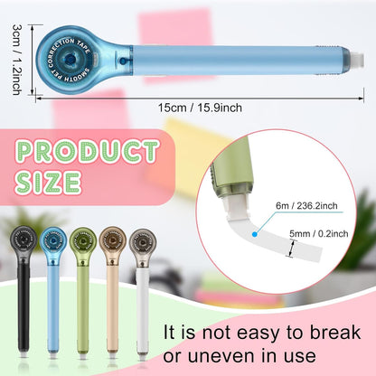 10 Pack Correction Tape Pen Correctional Ink Tape Push Pull Protective, Easy to Use Applicator for School Office Supplies, 0.2 x 236 Inch(Natural Color)