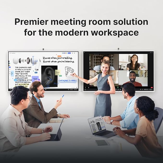 NearHub Board S Pro 75" 4K UHD Smart Board 16GB +128GB Windows 11 for Classrooms &Hybrid Work,Built-in 4K Camera+8 Mics+2 Speaker,Real-time Collaboration&Casting,Open App Ecosystem(Board+Wall Mount)