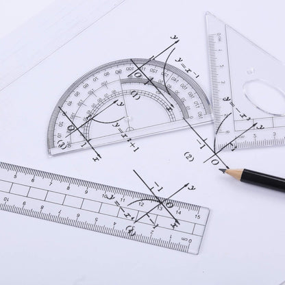 10 Pieces Math Geometry Kit Set Student Supplies with Shatterproof Storage Box,Includes Rulers,Protractor,Compass,Eraser,Pencil Sharpener,Lead Refills,Pencil,for School and Drawings（Pink）