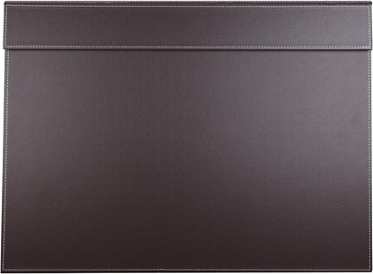 KINGFOM Ultra-Smooth PU Leather Desk Pad & Mat Office Desk Drawing & Writing Board A3/ A4 File Paper Clip Table Protector Mat on Top Large 24''x18'' (Brown)