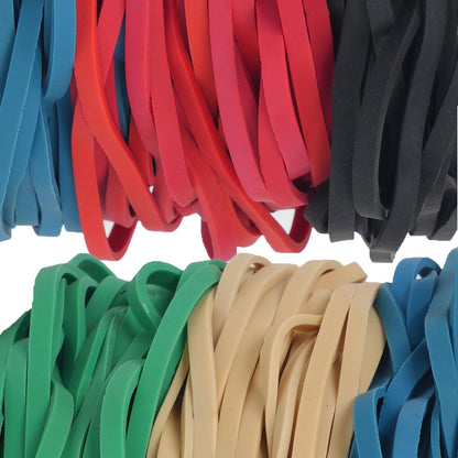 Rubber Bands Garbage Can Bands Elastic Large Size #117B 120 Pcs Trash Can Bands Elastics Bands 7 inch Assorted Color For Office Supplies Home