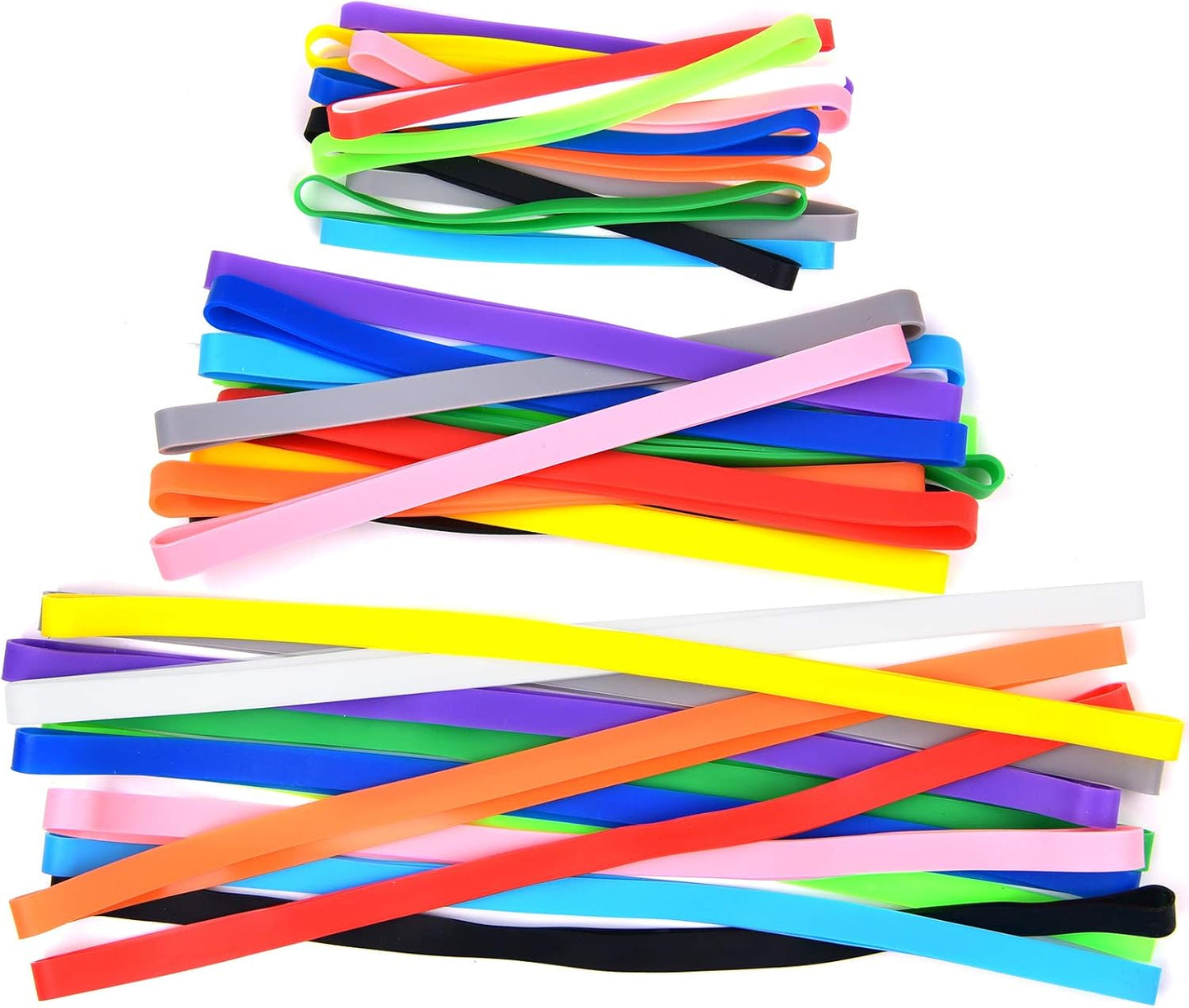 Coopay 36 Pieces Silicone Rubber Bands Colorful Elastic Rubber Wrapping Bands for Books, Art, Exercise, Crab Traps, Cooking, Wrapping, Heat, Cold, UV, Chemical Resistant (12, 8, 5.5 Inches)