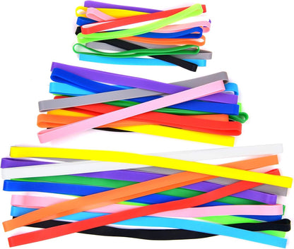 Coopay 36 Pieces Silicone Rubber Bands Colorful Elastic Rubber Wrapping Bands for Books, Art, Exercise, Crab Traps, Cooking, Wrapping, Heat, Cold, UV, Chemical Resistant (12, 8, 5.5 Inches)