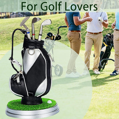 Jishi Golf Gifts for Men Golf Pen Holder Stocking Stuffers for Adults Men Golfers, Funny White Elephant Gifts for Adults Useful Unique Office Supplies Desk Accessories Decor Gadgets for Boss Dad Women