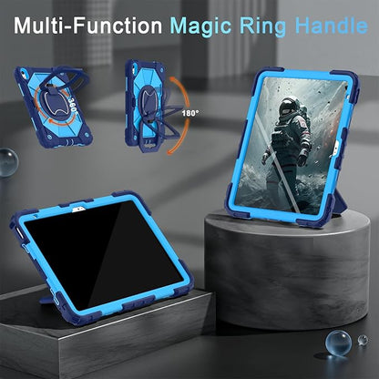 Case for iPad (A16) 11th/10th Generation 2025/2022,360° Rotating Stand iPad Case 10th Generation with Screen Protector,Heavy Duty Shockproof i Pad Cases 11th/10th Gen 11.0/10.9 Inch,Navy Blue