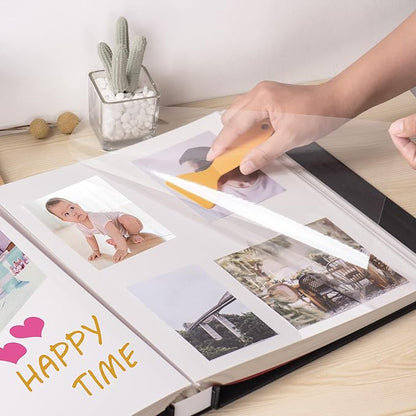 Super Large Photo Album Self Adhesive Scrapbook Album for 4×6 5×7 8×10 10×12 or Bigger Pictures DIY Magnetic Linen Cover Album 80Sheets/160Pages DIY Photo Album(Black)