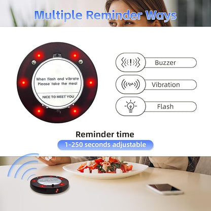Pagers for Restaurants, 24 Coaster Beeper Restaurant Buzzer System with Beeps, Vibration, Flashing, Guest Customer Queue Pagers for Food Truck, Church Nursery