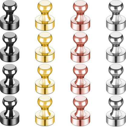 LOVIMAG Small Magnets for Cruise Ship Essentials, Cruise Magnets for Door Decoration, 4 Assorted Color Push Pins Neodymium Magnets for Cruise Cabins, Kitchen, Locker or Office Accessories-16 Pcs
