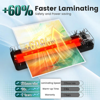 Laminator Machine 11x17 Laminator - 13 Inch Cold Thermal Laminators Machine with Laminating Sheets, A3 Personal Laminators for Teachers, Laminating Machine 90s Warm-Up No Jam for Home Office School