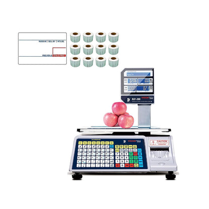 VisionTechShop DLP-300 Label Printing Scale Pole Display, 30/60lbs Capacity, 0.01/0.02lbs, NTEP Legal for Trade with a Free 1 case CAS LST-8010 UPC Label, 58 x 40mm