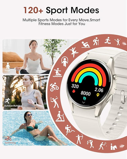 Smart Watches for Women/Men (Make/Answer Calls), Fitness Smart Watch with Heart Rate/SpO2/Sleep Monitor, Pedometer Tracker, 110+ Sport Modes Fitness Tracker Watch, Smartwatch for Android and iPhone