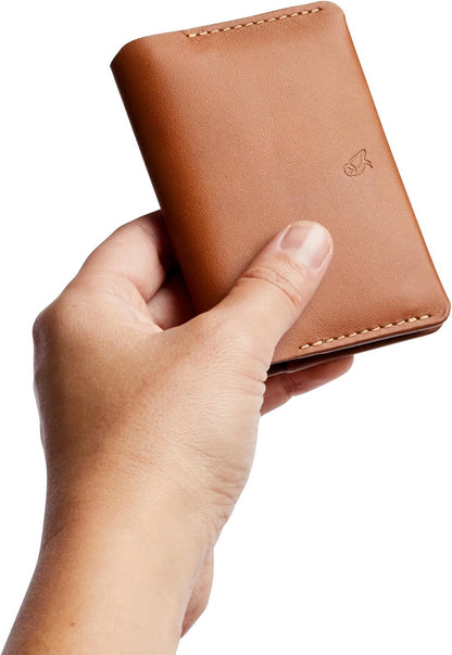 Bellroy Under Cover (slimline leather card wallet/holder with card storage, quick access slot, plus space for folded bills) - Caramel