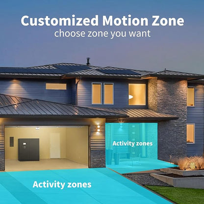 WiFi Security Camera Wireless Outdoor 2 Packs,360° PTZ Solar Camera Outdoor Wireless for Home Security,Work with Alexa,AI Motion Detection,PIR Siren,Cloud & SD Card Storage, 2-Way Audio
