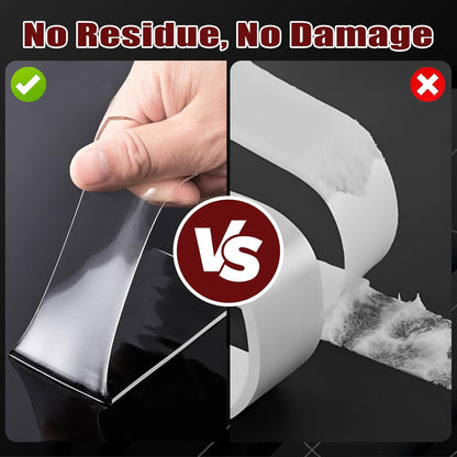 50 Pcs Heavy Duty Double Sided Tape, 1x4 in Rectangles Removable Nano Tape, Transparent Multipurpose Mounting Tape for Home and Office