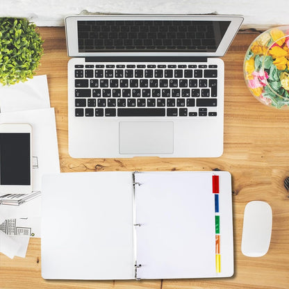 Binder Divider, PANDRI 120 Pack Binder Index White Dividers with 5 Insertable Multicolor Big Tab, Letter Size Paper Binder Divider for School Office Home Business