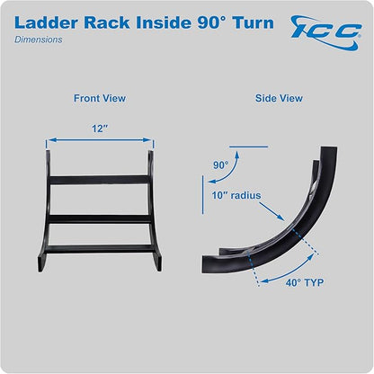 ICC Cable Runway Rack 90° Inside Corner, 16-Gauge Steel, Made in USA