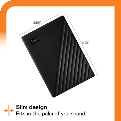 WD 1TB My Passport, Portable External Hard Drive, Black, backup software with defense against ransomware, and password protection, USB 3.1/USB 3.0 compatible - WDBYVG0010BBK-WESN