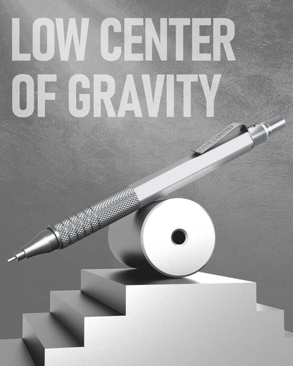 Four Candies 0.5mm Mechanical Pencil Set with Case, 3PCS Metal Artist Lead Pencil with 8 Tubes (480PCS) HB Lead Refills, 3 Erasers, 9 Eraser Refills For Engineer Art Writing Drawing Drafting, Silver