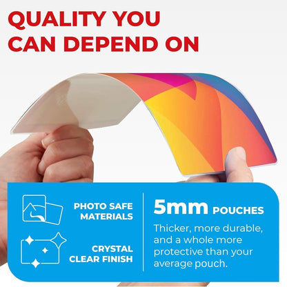 5MIL Thermal Laminating Sheets (100 Count) 5.3x7.2 inch, Photo Size Dry-Erase Friendly Laminating Pouches, Compatible with Laminators, Crystal Clear Laminated Finish