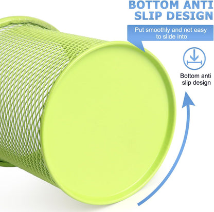 Tamaki Pen Holder Cup for Desk, Wire Mesh Pencil Cup Holder for Desk Office Pen Organizer (Green)