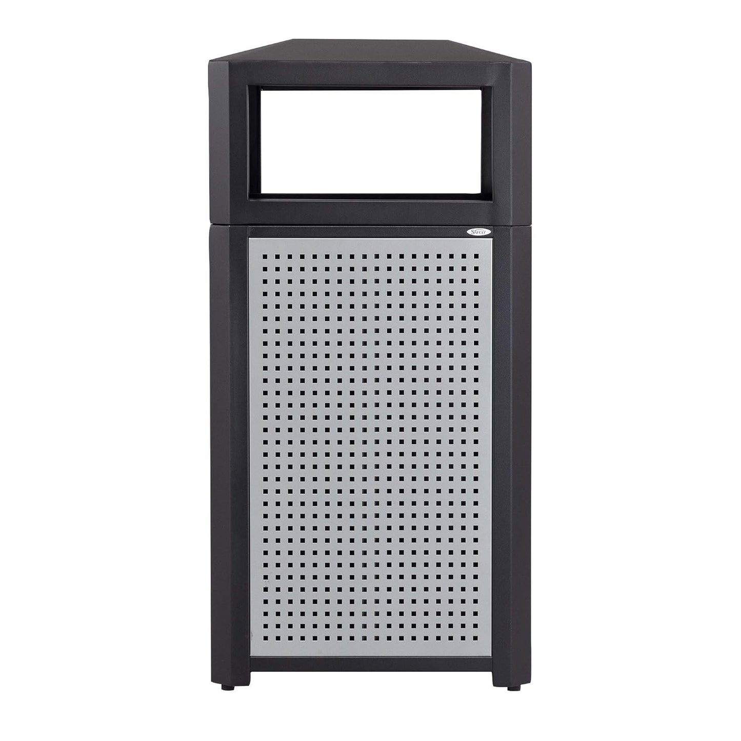 Safco Evos Steel Trash Can, 38 Gallons, Indoor and Outdoor Use, Commercial Garbage Can with Plastic Liner