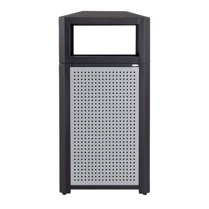 Safco Evos Steel Trash Can, 38 Gallons, Indoor and Outdoor Use, Commercial Garbage Can with Plastic Liner