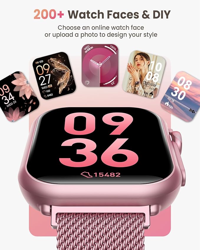 RUXINGX Smart Watch for Women Men Fitness: Sleep Tracking, Bluetooth Calls, 120+ Sports Modes, IP68, 2 Bands 30-Day Battery Life