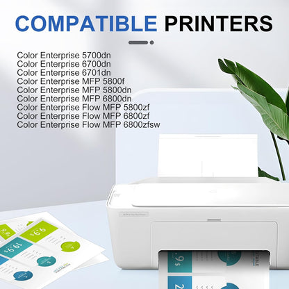 213X Black Toner Cartridge W2130X(with Chip) Compatible with 213X for Enterprise 5700dn 6700dn 6701dn, MFP 5800 6800, Flow MFP 5800 6800(1Pack, Black)