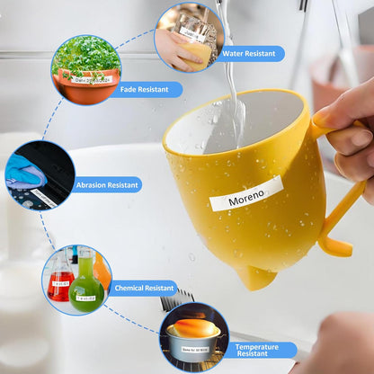 10 Pack Label Maker Tape Replacement for TZe-231 TZe231 Laminated White P Touch Label Tape, 12mm x 8m, Black on White, Compatible with Brother P Touch Label Maker PTD210 PT-H110 PT-D400