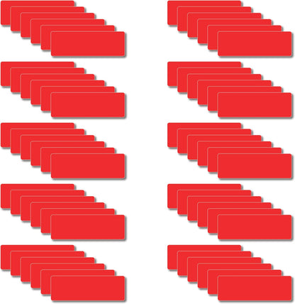 Magnetic Dry Erase Magnets Labels 3x1 inches, Reusable Name Tags, Organizing Schedules in Office/Classroom. Work on Fridge/White Board (Red 60Pcs)