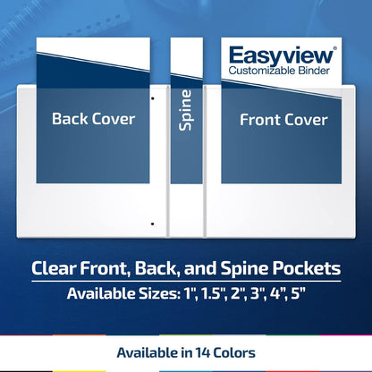 Easyview Premium 3-Ring Binders with Clear-View Covers and Round Rings, Binders for School or Office, 3 Inch, Pack of 6, Burgundy