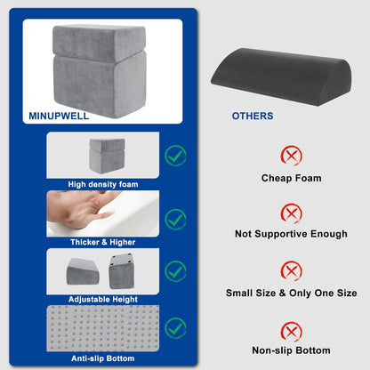 Adjustable Foot Rest for Under Desk at Work - 3 Height Ergonomic Footrest, 17x11 Inch Office Foot Stool, Soft Velvet Cushion, Non-Slip Base for Home & Office - 100% Memory Foam Filling