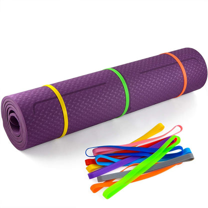 Coopay 60 Pieces Silicone Rubber Bands Colorful Elastic Wrapping Bands for Books, Art, Exercise, Crab Traps, Cooking, Wrapping, Heat, Cold, UV, Chemical Resistant (5.5 inch)