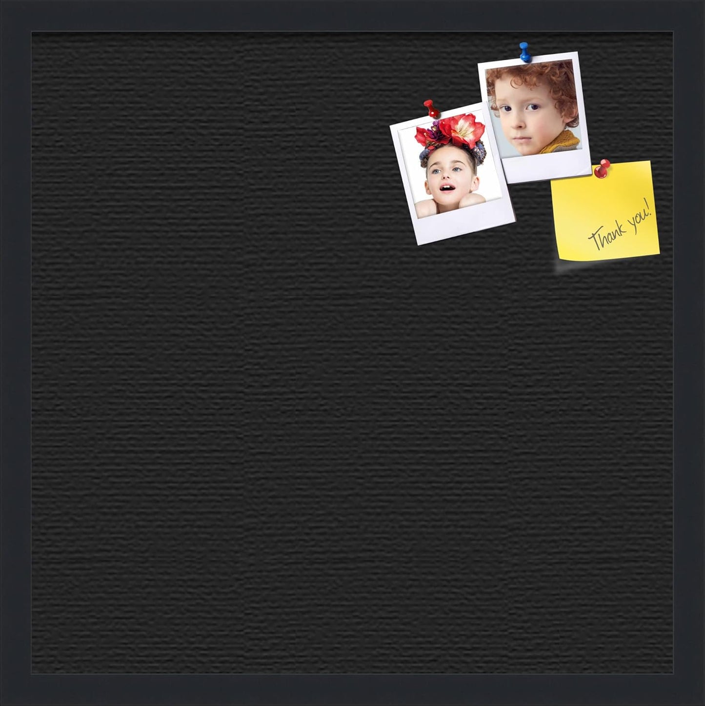 PinPix 20x20 Inch Cork Bulletin Board. This Decorative Framed Pin Board Comes with Desert Pastel Design and a Satin Black Frame. Ideal for Home Office Decor or Message Board (PinPix-1815)