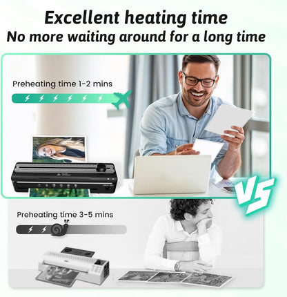 Laminator Machine 9 Inch Laminating Machine - A4 Cold Thermal Laminator Machine with Laminating Sheets, 8.5 x11 Personal Laminators for Teachers 90s Warm up, A4/A5/A6 Laminators for School Home