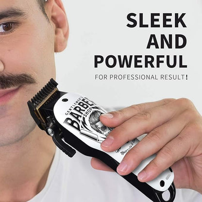 BESTBOMG® Updated Professional Hair Clippers Cordless Hair Haircut Kit Rechargeable 2000mAh Hair Beard Trimmer Haircut Grooming Kit with 6 Guide Combs & for Men/Father/Husband/Boyfriend