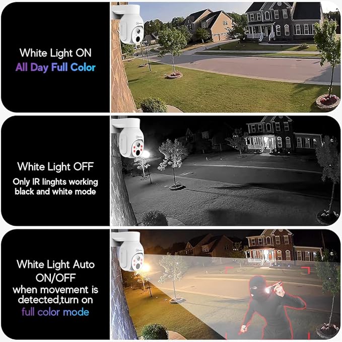 Movols 4MP Solar Security Camera System 4PCS Wireless PTZ Cameras with 10CH 4K NVR Surveillance System Built in HDD 1T,Color Night Vision, Motion Alert, Two-Way Audio,IP66 Home Surveillance Nvr Kit