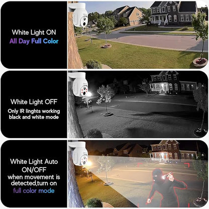 Movols 4MP Solar Security Camera Wireless PTZ Cameras Can Match with Movols 4K NVR Surveillance System.Color Night Vision, Motion Alert, Two-Way Audio,IP66 Home Surveillance.
