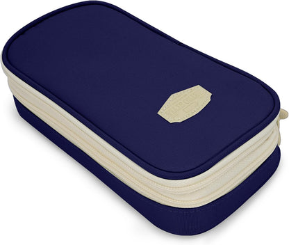 Large Capacity Pencil Case - Durable Zipper Aesthetic Pen Pouch, Big Storage Organizer for School, Office & Travel - Waterproof & Multi-Use (Blue)